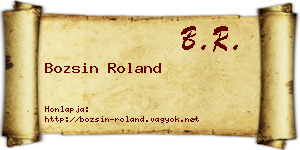 Bozsin Roland névjegykártya